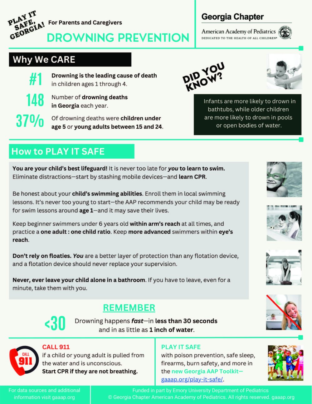Drowning Prevention Parent/Caregiver Flyer