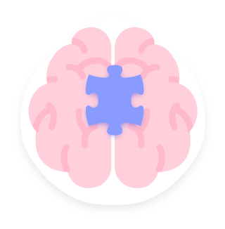 illustration of a brain with a puzzle piece in the center